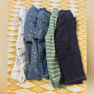 Child, baby, toddler pants. Bundle of 5 pants sizes 12 months and 18 months